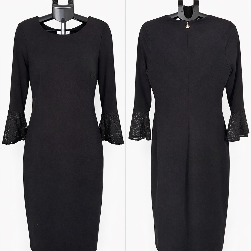 Tommy Hilfiger Black Dress with Lace Cuffs